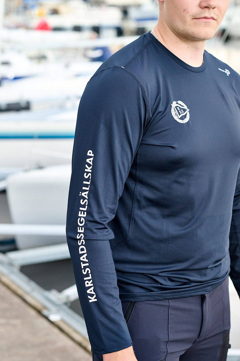 Blå långärmad tshirt herr